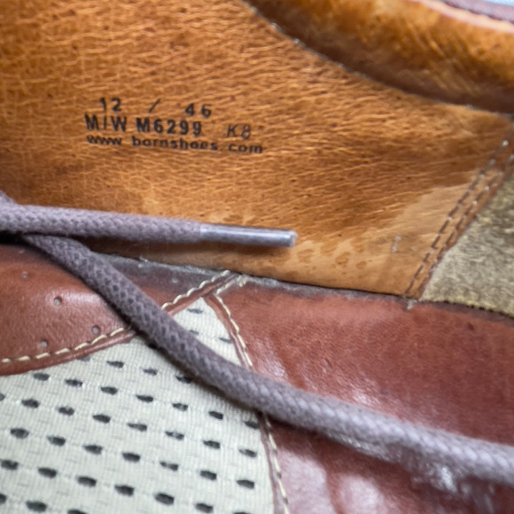 VTG Born Oxfords Mens 12 M Brown Leather Casual Comfort Walking Split Toe Shoes - Picture 8 of 9